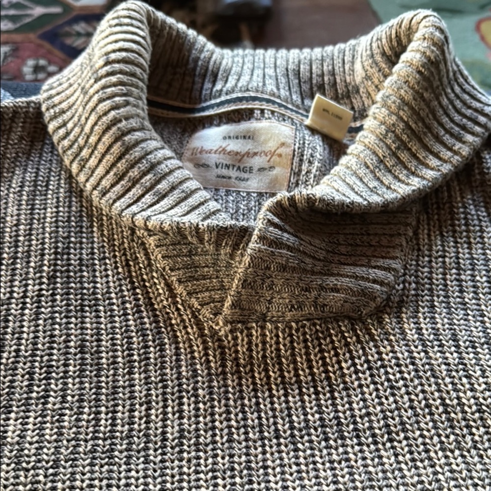 Weatherproof brown Turtleneck Sweater Chunky Knit